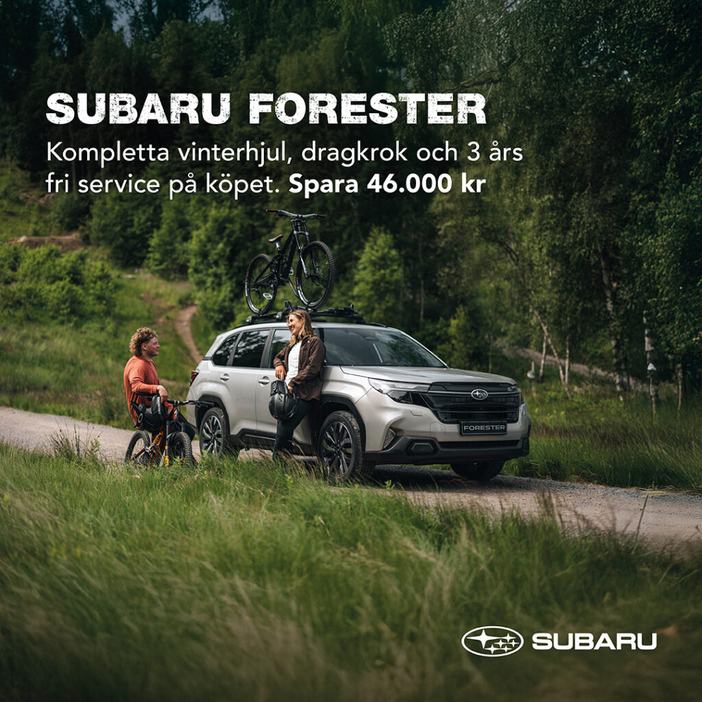 Subaru Forester tillbehörspaket på köpet - vinterhjul, dragkrok och 3-års fri service.