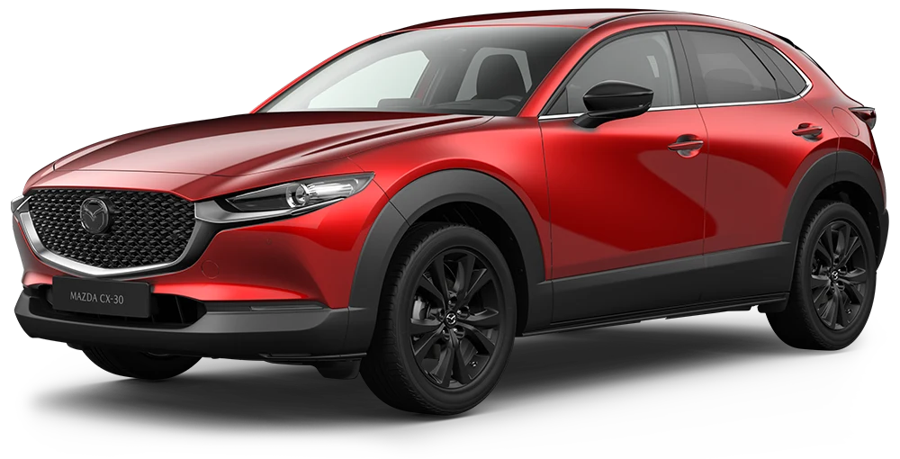 Röd Mazda CX-30 Homura